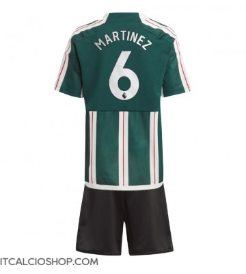 Manchester United Lisandro Martinez #6 Seconda Maglia Bambino 2023-24 Manica Corta (+ Pantaloni corti)